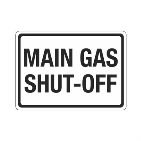 Main Gas Shut-Off (Hazmat) Sign
